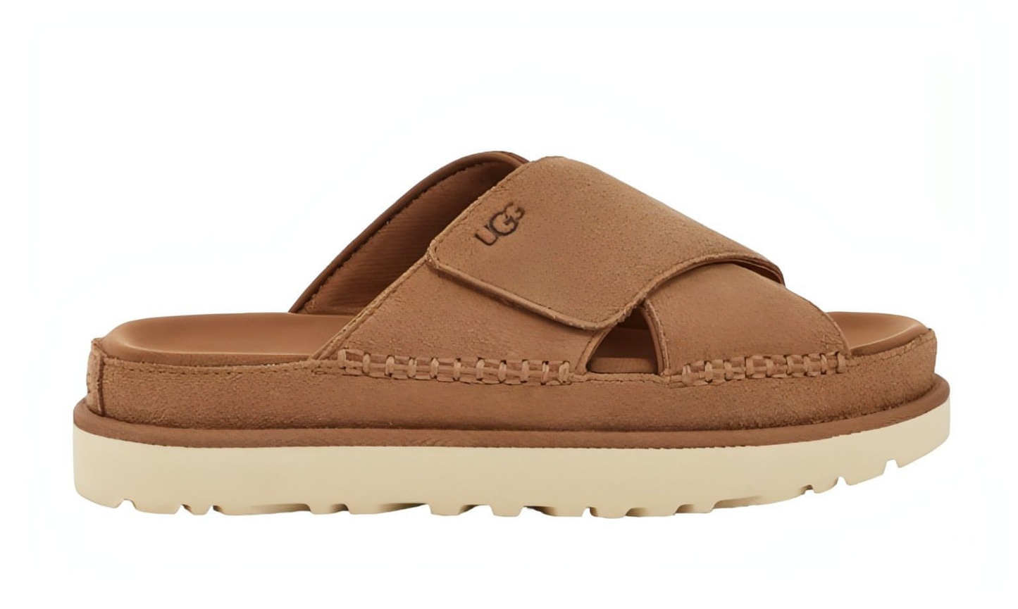 כפכפי האג UGG Women’s Goldenstar Cross Slide Chestnut