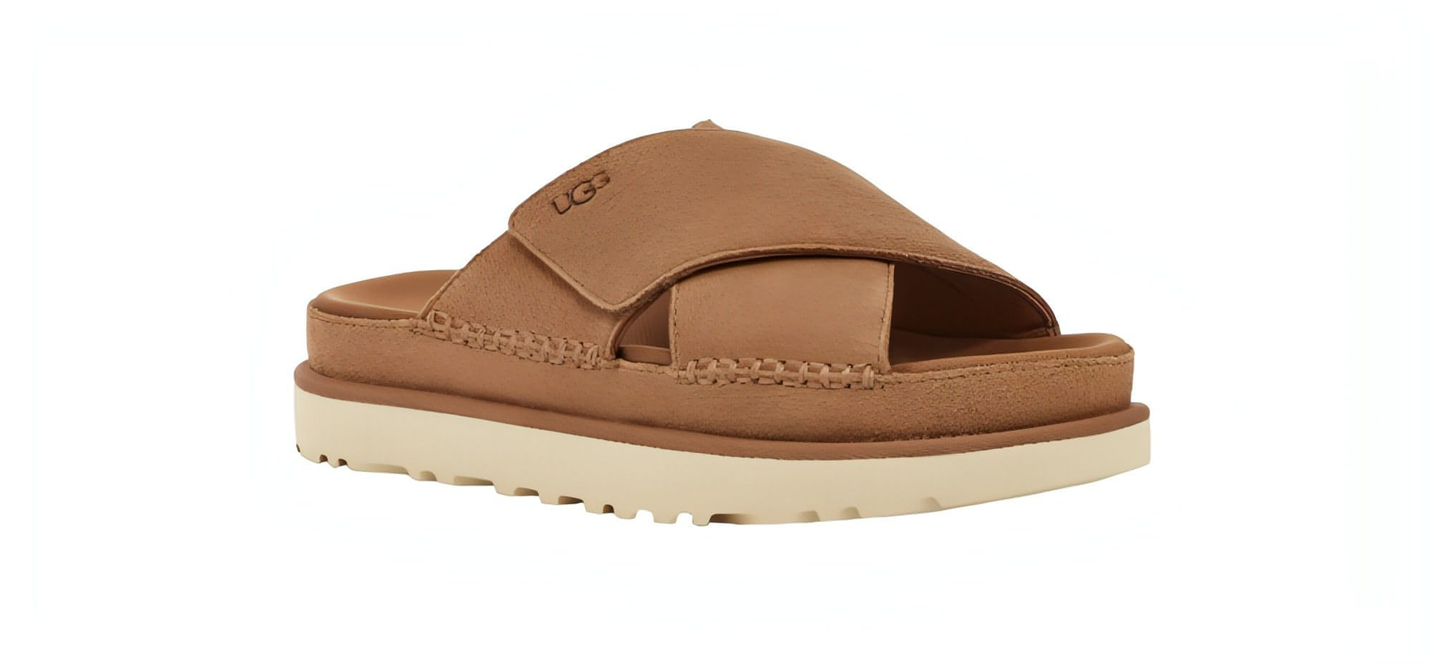 כפכפי האג UGG Women’s Goldenstar Cross Slide Chestnut