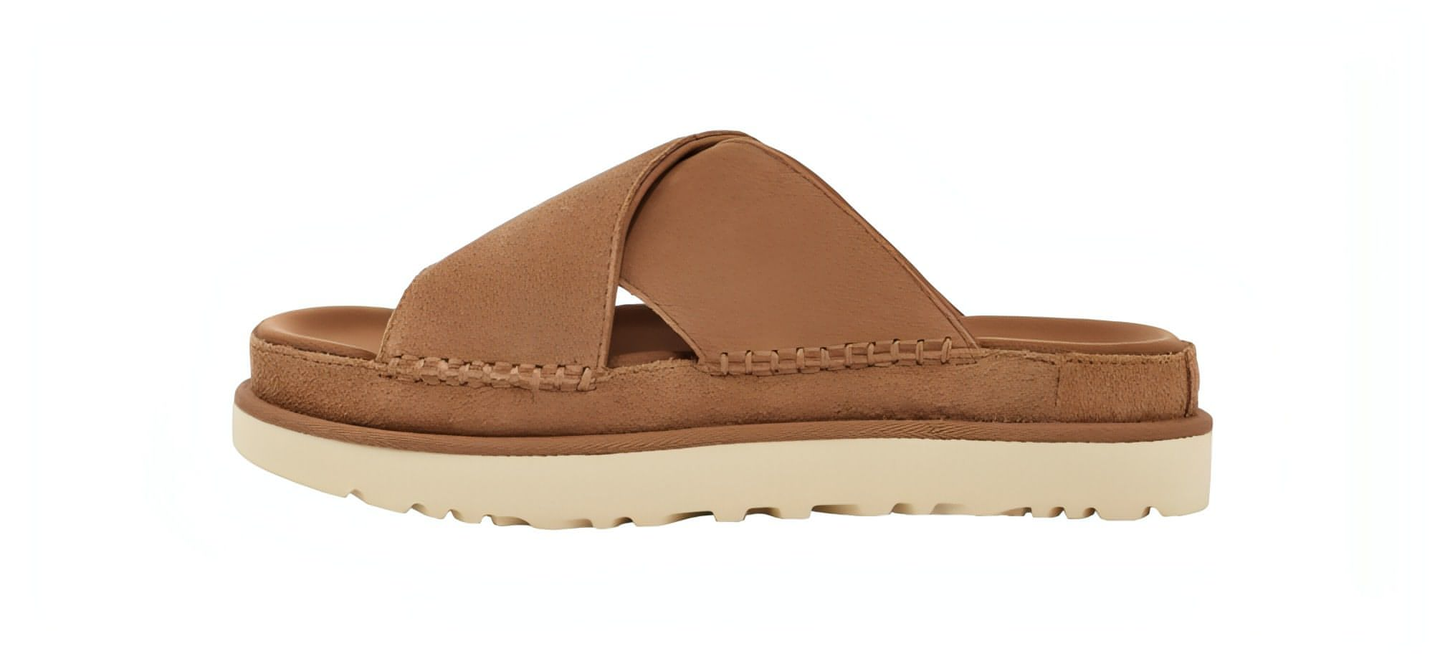 כפכפי האג UGG Women’s Goldenstar Cross Slide Chestnut
