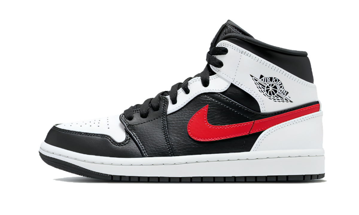 Air Jordan 1 Mid Black Chile Red White