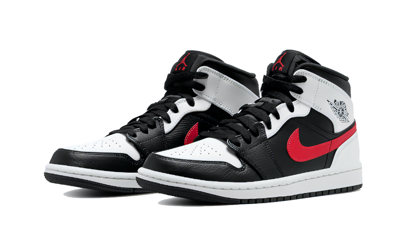 Air Jordan 1 Mid Black Chile Red White