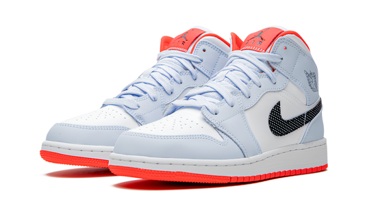 Air Jordan 1 Mid Half Blue Polka Dot Swoosh