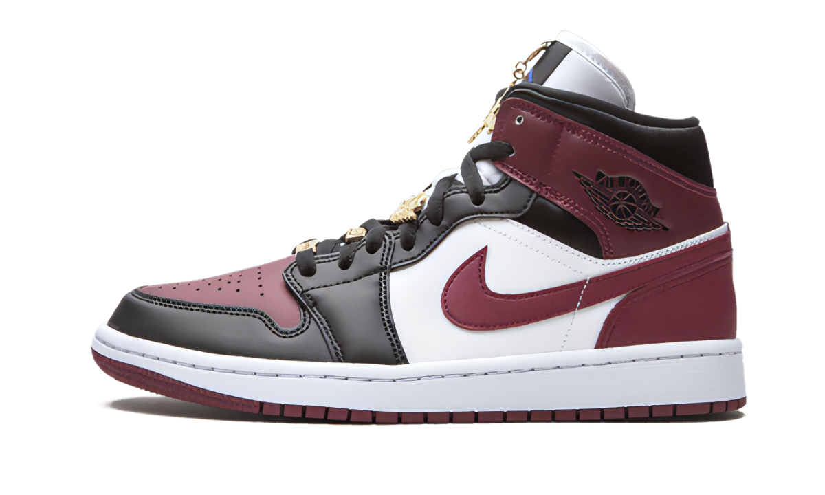 Air Jordan 1 Mid Se Black Dark Beetroot
