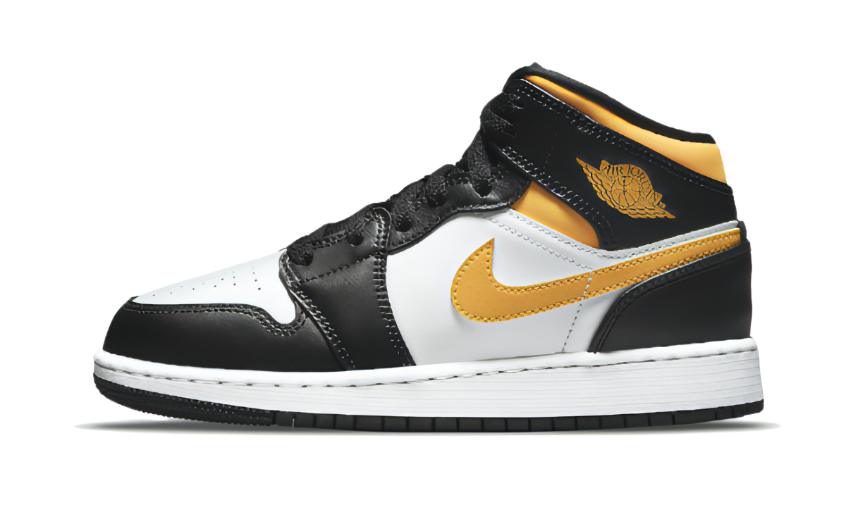 Air Jordan 1 Mid White Pollen Black