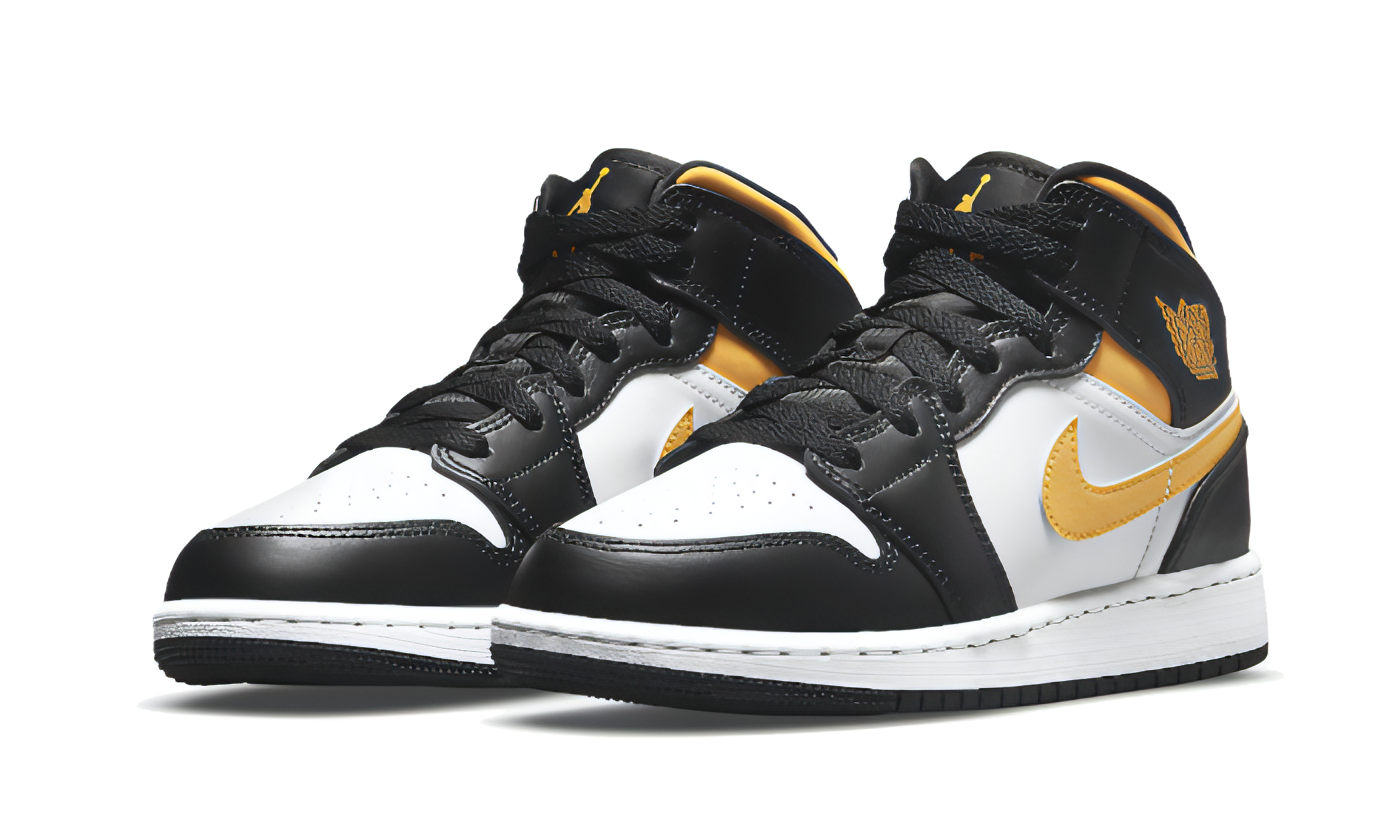 Air Jordan 1 Mid White Pollen Black
