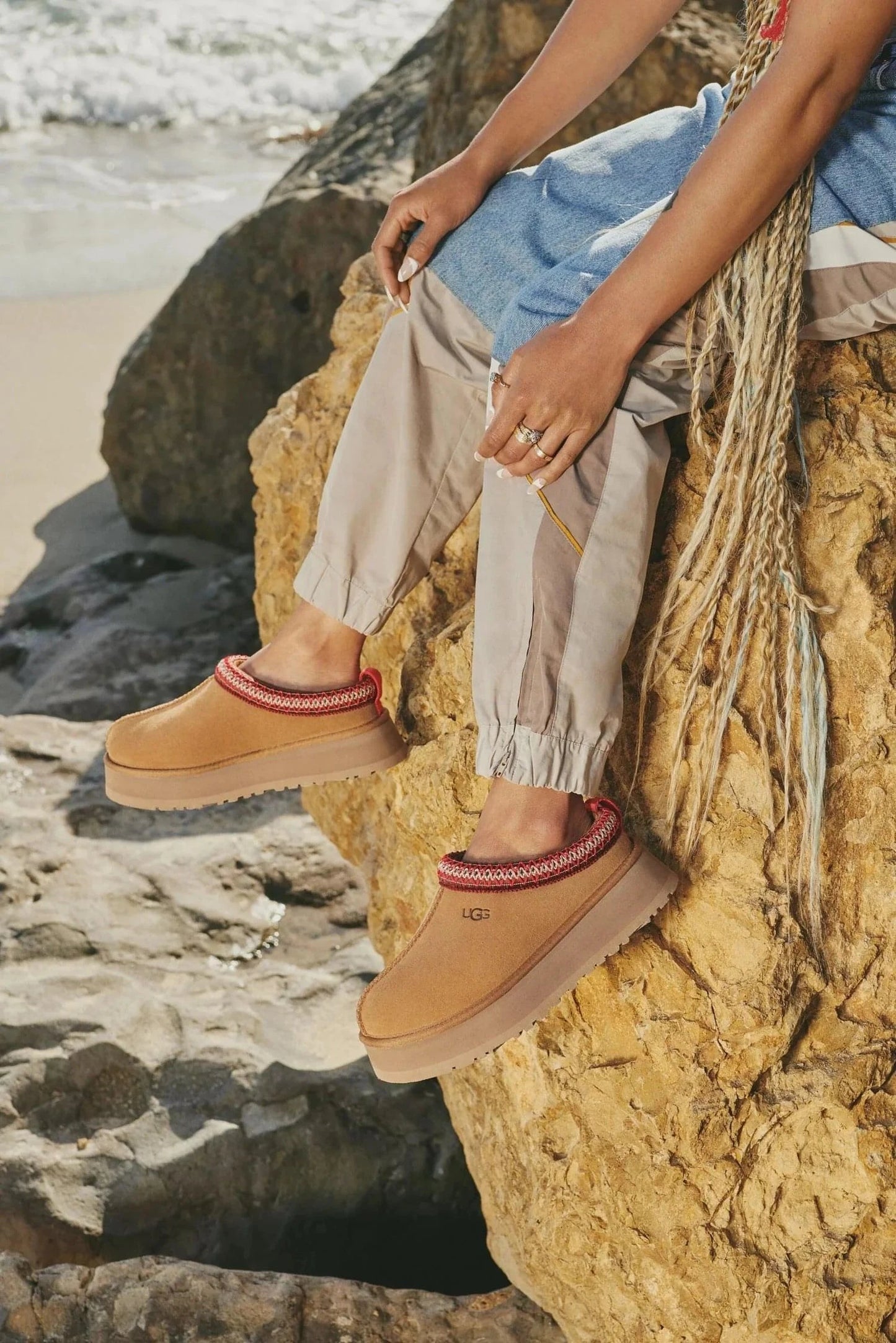 נעלי האג פלטפורמה Ugg Tazz Slipper Chestnut