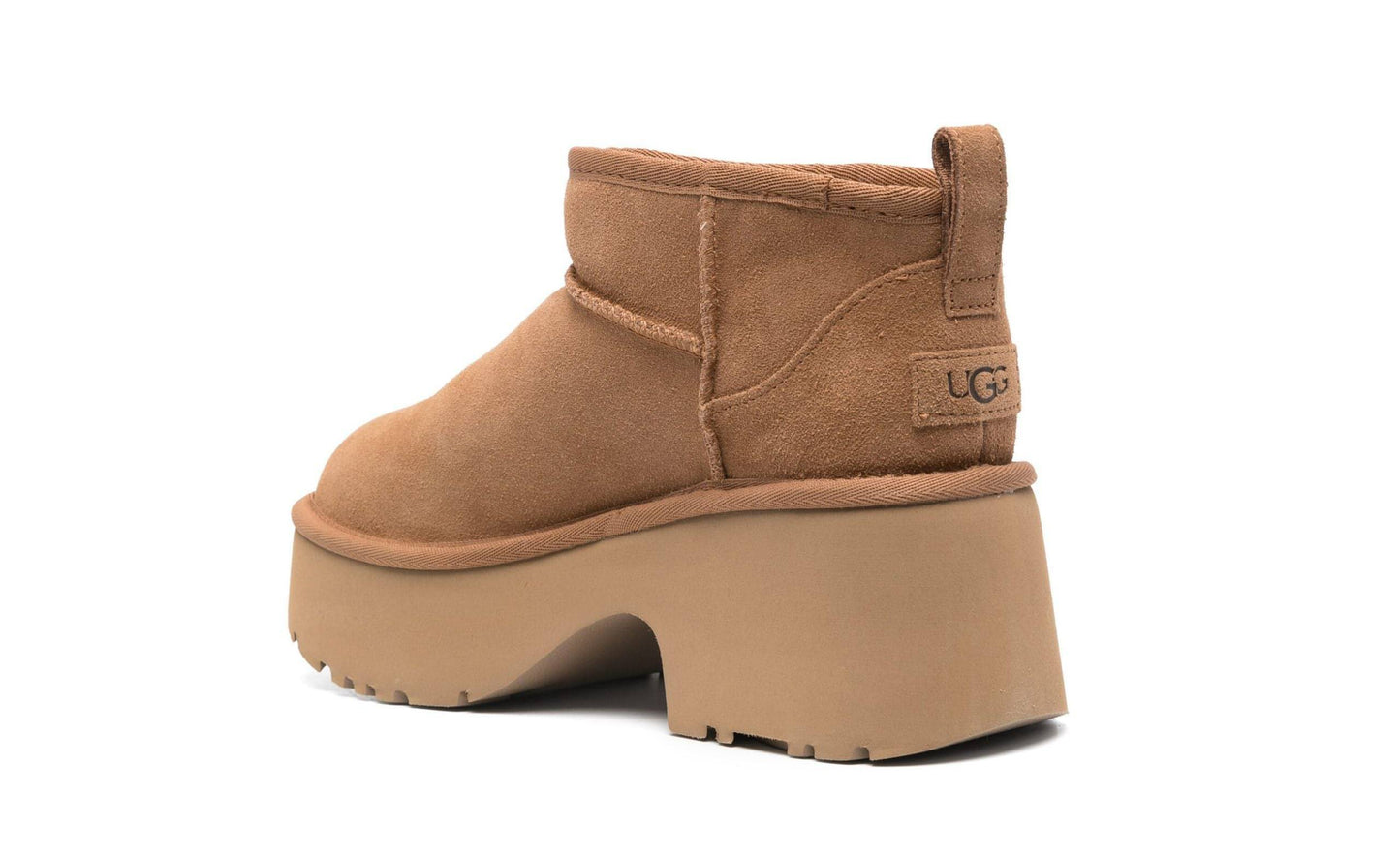 נעלי האג פלטפורמה UGG Classic Ultra Mini New Heights Boots Chestnut Brown