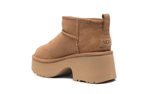 נעלי האג פלטפורמה UGG Classic Ultra Mini New Heights Boots Chestnut Brown