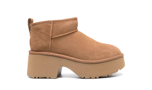 נעלי האג פלטפורמה UGG Classic Ultra Mini New Heights Boots Chestnut Brown