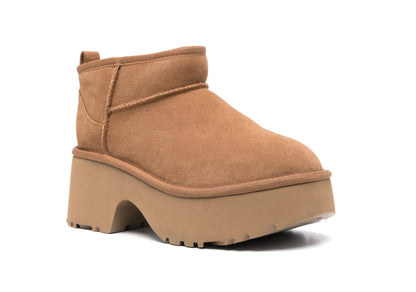 נעלי האג פלטפורמה UGG Classic Ultra Mini New Heights Boots Chestnut Brown