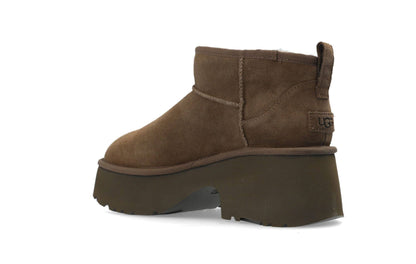 נעלי האג פלטפורמה UGG Classic Ultra Mini New Heights Boots Light Brown