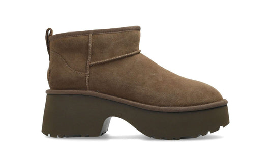 נעלי האג פלטפורמה UGG Classic Ultra Mini New Heights Boots Light Brown