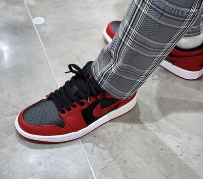 Air Jordan 1 Low Reverse Bred Pebbled Swoosh